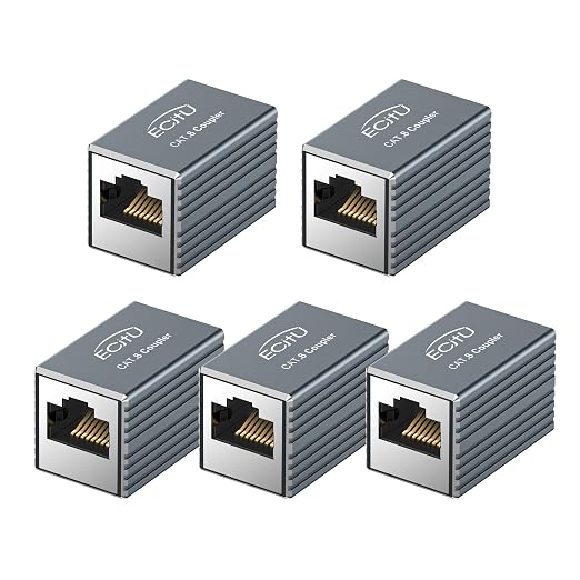 RJ45 Coupler, 5 Pack Ethernet Adapters Female to Female, Ethernet Cable by ECJTU-US