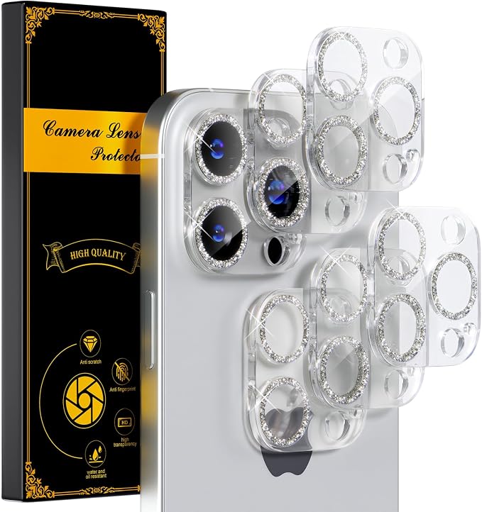 beuxece for 6 Pack iPhone 15 Pro/iPhone 15 Pro Max Camera Lens Protector 9H by Beuxece