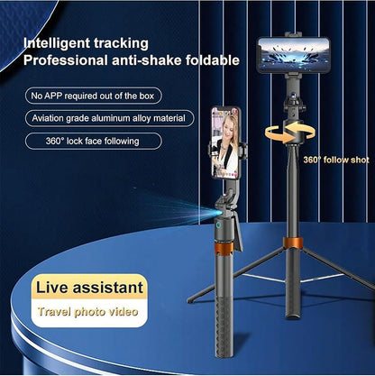 Auto Face Tracking Phone Holder, 360° Rotation Phone Tripod - Image 2