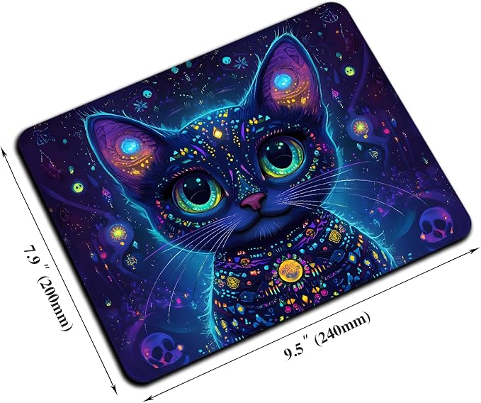 Mouse Pad, Cute Purple Cartoon Cat Mouse Pads - Image 2