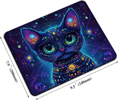 Mouse Pad, Cute Purple Cartoon Cat Mouse Pads - Image 2
