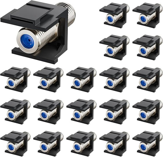 VCE Coax Keystone Jack Insert, 3GHz Nickel-Plated and Black Coaxial Cable by VCE