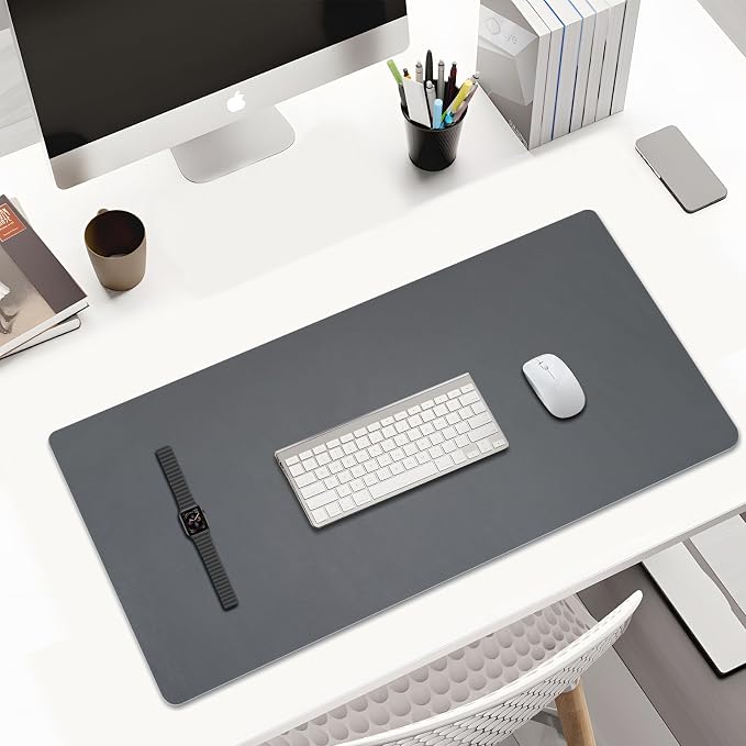 KINGFOM Desk Pad Office Desktop Protecter, PU Leather Desk Mat Blotters - Image 2