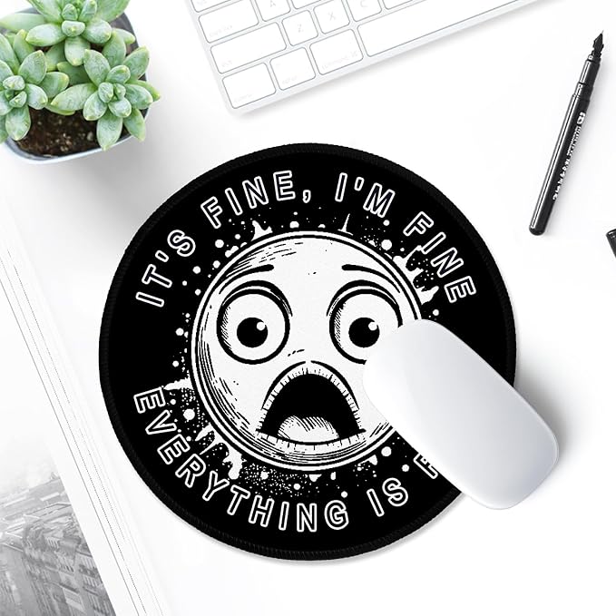 ITNRSIIET Round Mouse Pad with Stitched Edge Premium-Textured Waterproof - Image 6