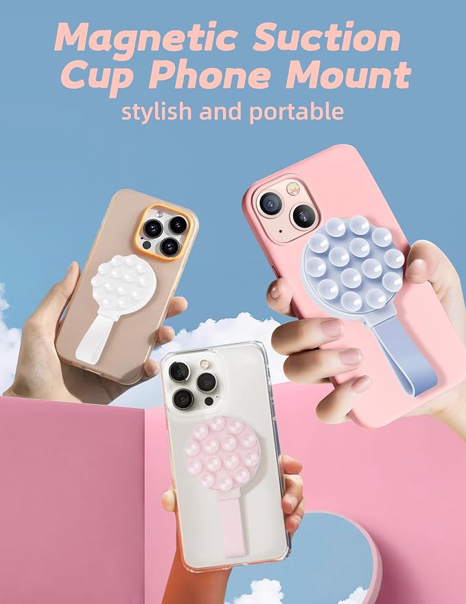 Magnetic Suction Phone Case Mount, Silicone Suction Cup Grip Stand - Image 3