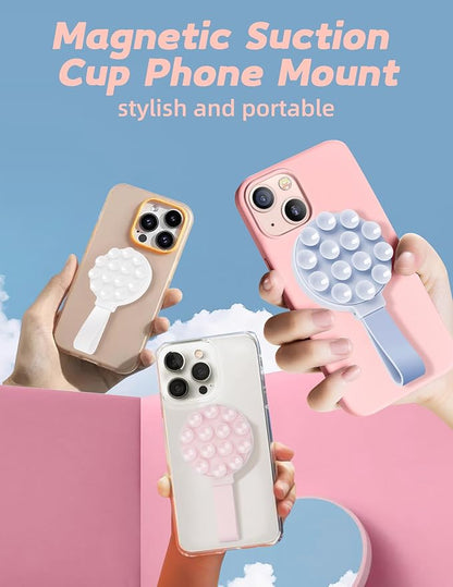 Magnetic Suction Phone Case Mount, Silicone Suction Cup Grip Stand - Image 3