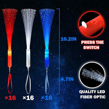 Fourth of July Light Up Fiber Optic Wand Accessories - Image 3