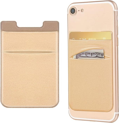 2 Pack Stick On Wallet Sleeve Cell Phone Dual Pocket Card Holder Double Pocket by OBVIS