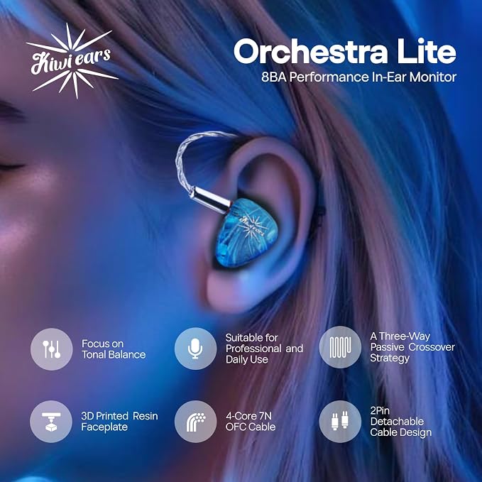 Linsoul Kiwi Ears Orchestra Lite Performance Custom 8BA in-Ear Monitor IEM - Image 3