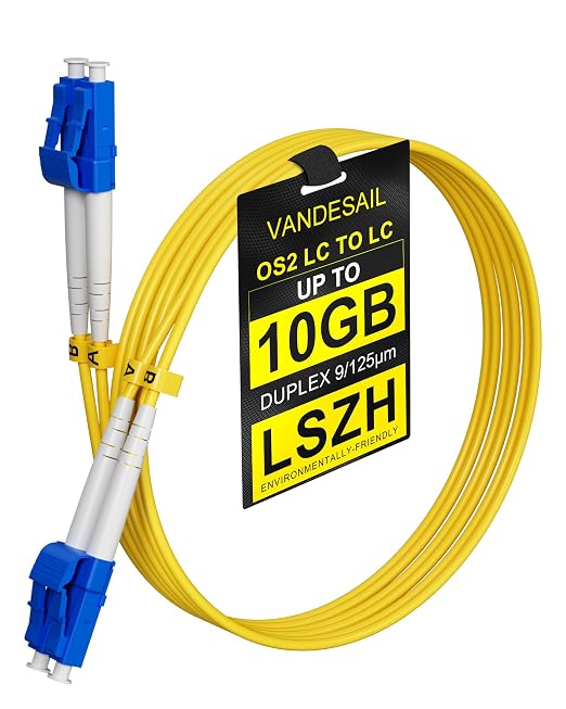 20M LC to LC Single Mode Patch Cable, OS2 Fiber Optic Cable SMF Fiber Optical by VANDESAIL