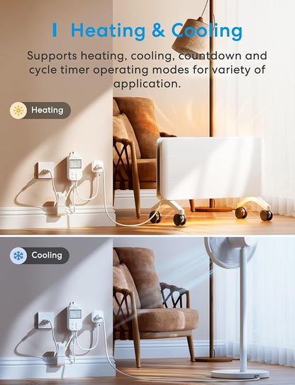 meross Smart Temperature Controller 15A 1800W, Smart Wi-Fi Thermostat - Image 4