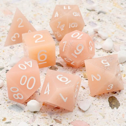 Haxtec Sharp Edge Dice Pink Resin DND Dice Set - Image 3
