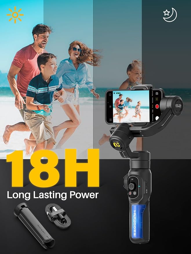 Professional Gimbal Stabilizer for Smartphone, Built-in 18CM Extension Rod and - Image 7