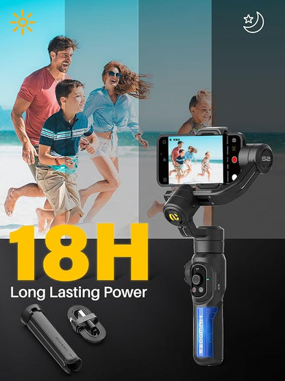 Professional Gimbal Stabilizer for Smartphone, Built-in 18CM Extension Rod and - Image 7