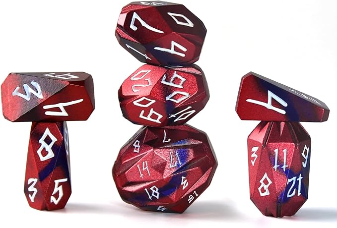 Metal Dice Set D and D for Dungeons and Dragon, Metal Polyhedral DND Dice by FONVGOGO