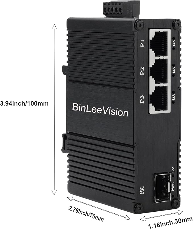 Industrial Mini Gigabit Ethernet Switch 3-Port RJ45 10/100/1000BASE-T+1-Port - Image 5