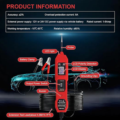 Power Circuit Probe Tester, 6V-24V DC Automotive Car Electric Fuse & Voltage - Image 4