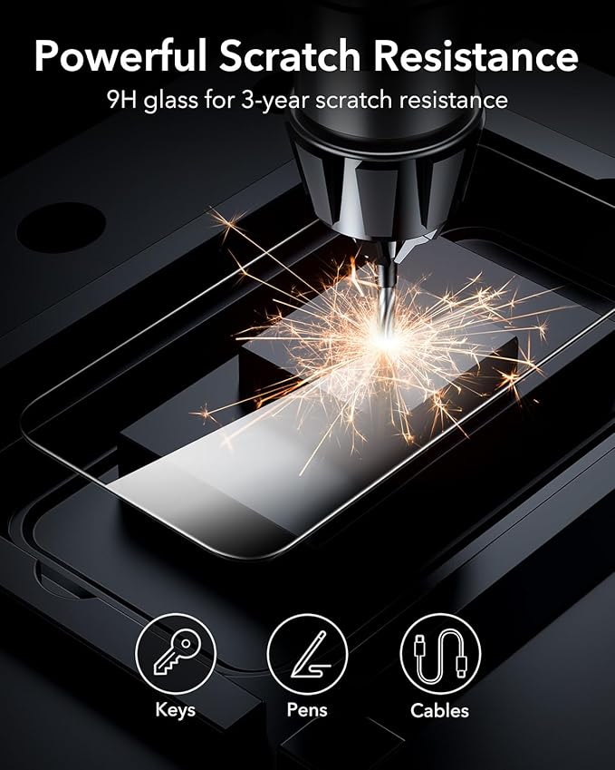 ESR 3 Pack for iPhone 16 / iPhone 15 Screen Protector, Full Coverage Tempered - Image 7
