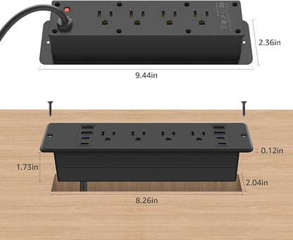 HHSOET 16 in 1 Recessed Power Strip Flat Plug, 45W Fast Charging Furniture - Image 6