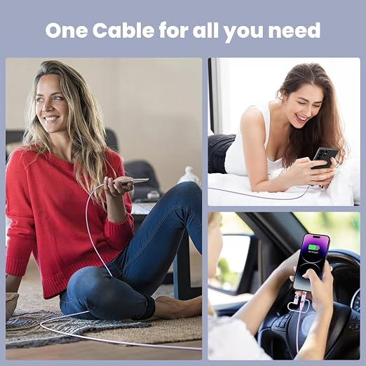 100W USB C Multi Charging Cable, USAMS 6.6FT 5-in-1 5A Fast Sync Charger - Image 7