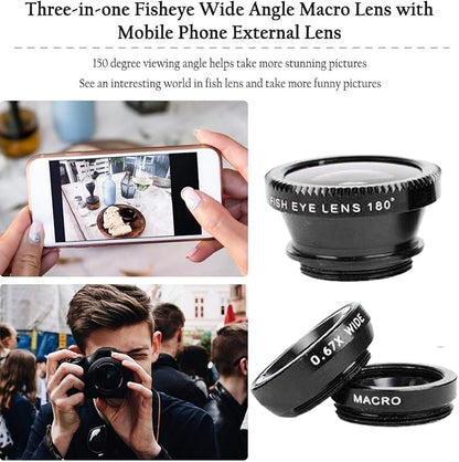 3 in 1 Cell Phone Camera Lens Kit Wide Angle Macro Fisheye Lens - Image 4
