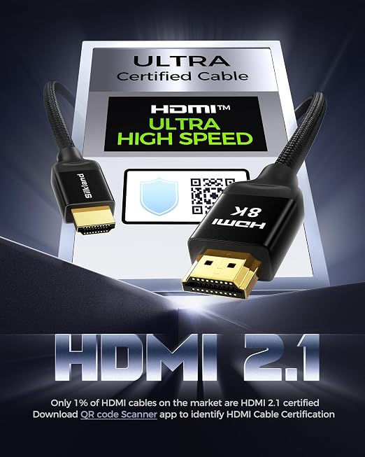Silkland 8K HDMI eARC/ARC Cable 2.1, 3.3FT Certified Ultra High Speed HDMI® - Image 2
