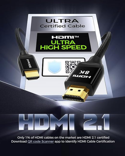 Silkland 8K HDMI eARC/ARC Cable 2.1, 3.3FT Certified Ultra High Speed HDMI® - Image 2