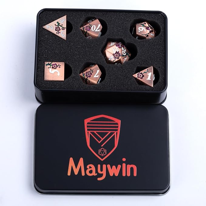 Purple & Red DND Metal Dice, Pathfinder - Image 6
