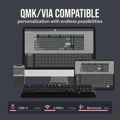 EPOMAKER Galaxy100 QMK/VIA Wireless Gaming Keyboard, Aluminum Shell, Pre-Lubed - Image 4