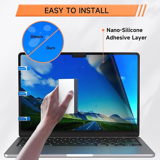 Privacy Screen for MacBook Pro 14 Inch, Matte Anti Glare Blue Light Filter - Image 6