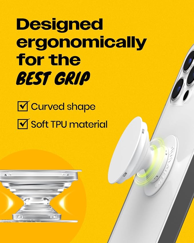 Solid Color Button Phone Grip – Minimalist Design, Durable and Lightweight - Image 4