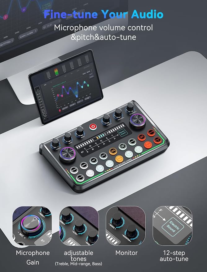 SINWE Podcast Equipment Bundle for 2, Audio Interface - Image 5