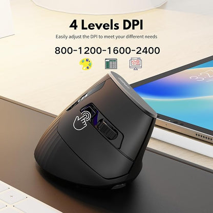 Vertical Mouse Wireless, 2.4G Rechargeable Mouse - Image 4