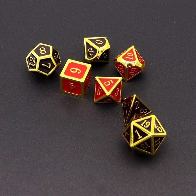 Haxtec Metal DND Dice Set Heat Sensitive Color Changing Metal Dice Polyhedral - Image 4