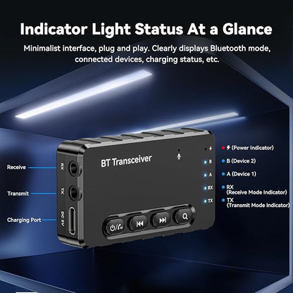 Bluetooth Transmitter Receiver aptX Adaptive/Low Latency/HD Bluetooth Adapter - Image 2