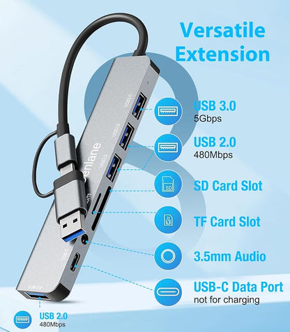 USB C Hub USB Hub 3.0 for Laptop, Upgrade 8 in 2 USB Splitter - Image 3
