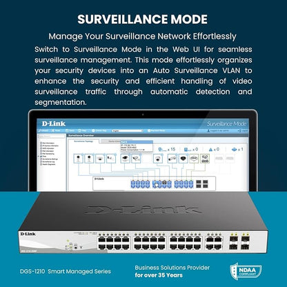 D-Link 10-Port Gigabit Smart Managed Switch | 8 GbE + 2 SFP Ports | L2+ | VLANs - Image 6