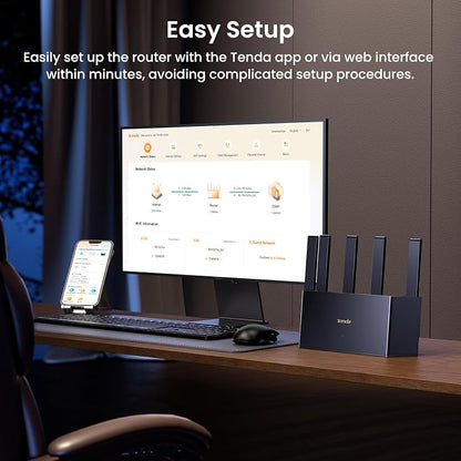 Tenda BE3600 Dual Band WiFi 7 Router– 3x1G Ports, Easy Setup, Security Protect - Image 6