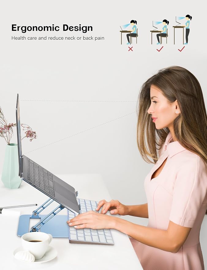 Adjustable Laptop Stand for Desk, Portable Laptop Stand Holder and Riser - Image 2