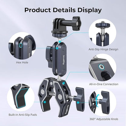 SMALLRIG Camera Mount Clamp 2-Pack, Ballhead Magic Arm - Image 4