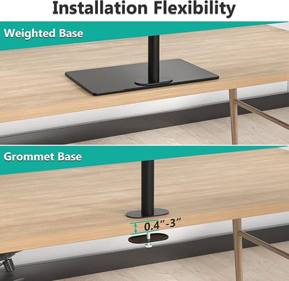 WALI Freestanding Triple Monitor Mount, Fully Adjustable Three Monitor Desk - Image 8
