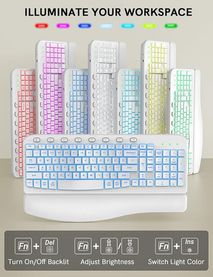 SABLUTE Ergonomic Wireless Keyboard and Mouse Combo - Image 3