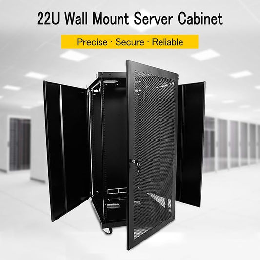 RAISING ELECTRONICS 22U Wall Mount Network WiFi Server Cabinet Rack Enclosure - Image 2