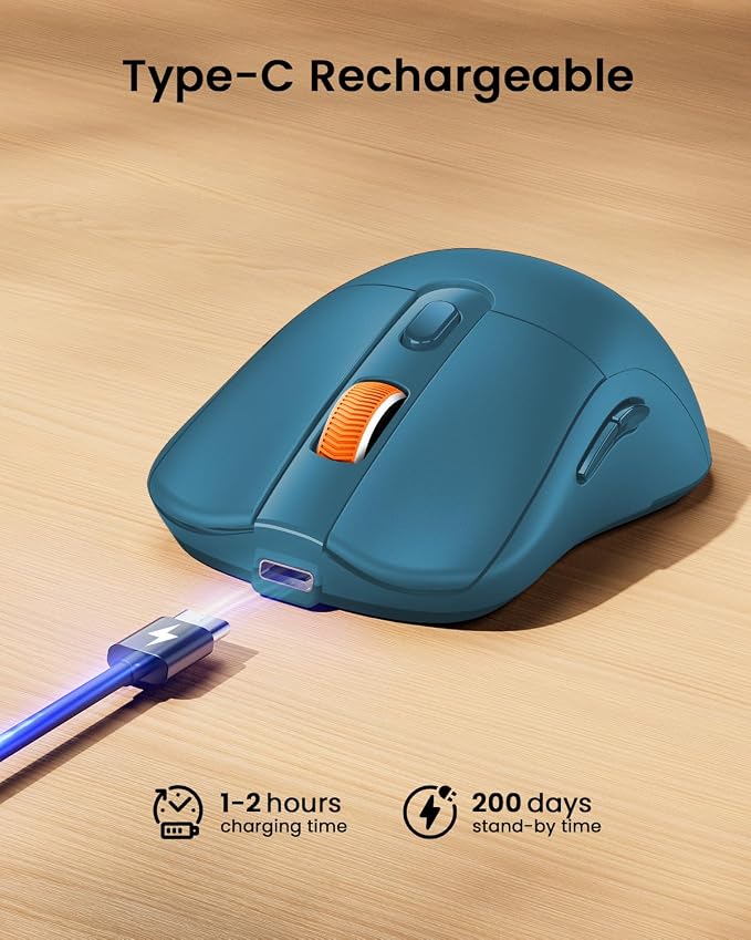 ProtoArc Bluetooth Wireless Mouse, USB C Mouse, EM15 Rechargeable Compact - Image 4