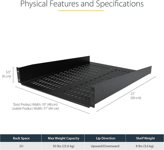 StarTech.com 2U Server Rack Shelf - Image 2