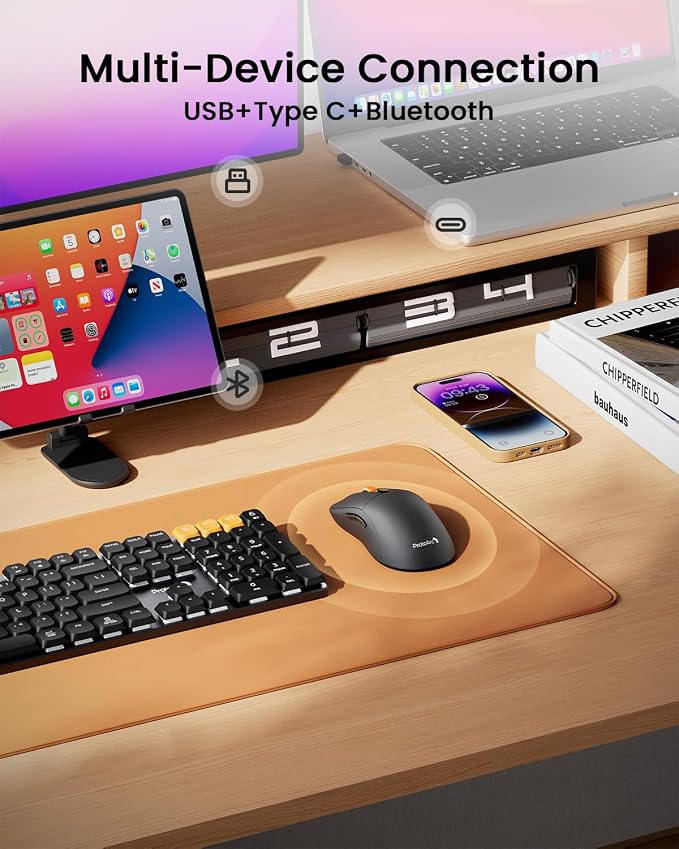 ProtoArc Bluetooth Wireless Mouse, USB C Mouse, EM15 Rechargeable Compact - Image 2