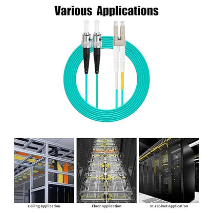 Fibergaga-OM3 LC to ST Multi-Mode Fiber Patch Cable, Duplex 50/125µm 10G/40G - Image 5