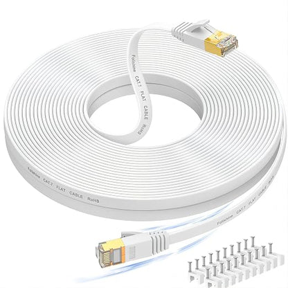 Ethernet Cable 75 ft, Supports Cat 8/ Cat 7 Standard High Speed Flat Design by Folishine