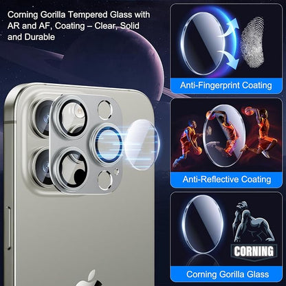 Esanik Upgrade 2 Pack for iPhone 16 Pro/iPhone 16 Pro Max Camera Lens Protector - Image 2