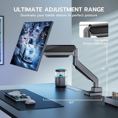ARES WING Single Monitor Arm, Heavy Duty Adjustable Monitor Arm - Image 7